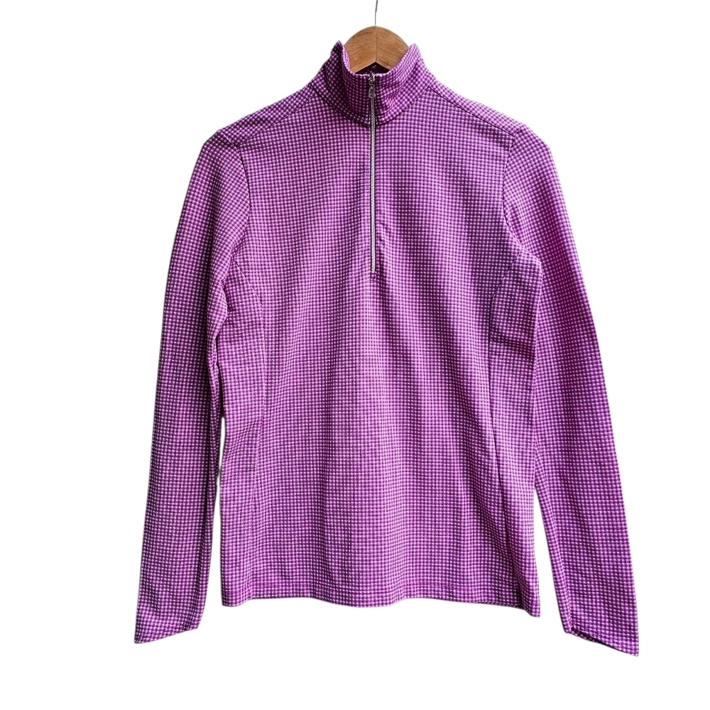 RLX Ralph Lauren Gingham Performance Quarter-Zip Stretch Pullover Small